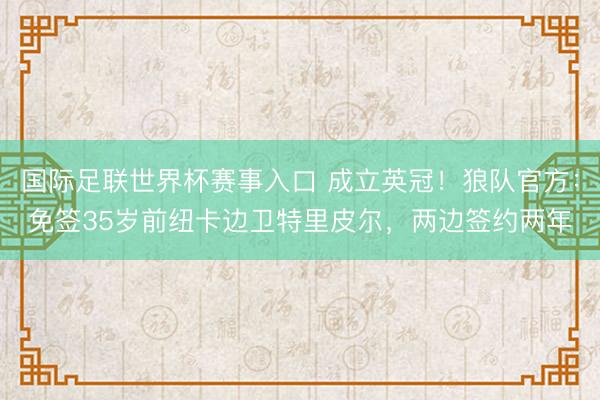 国际足联世界杯赛事入口 成立英冠！狼队官方：免签35岁前纽卡边卫特里皮尔，两边签约两年
