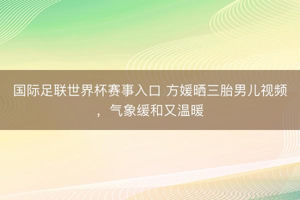 国际足联世界杯赛事入口 方媛晒三胎男儿视频，气象缓和又温暖