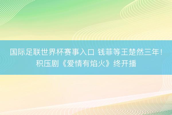 国际足联世界杯赛事入口 钱菲等王楚然三年!积压剧《爱情有焰火》终开播